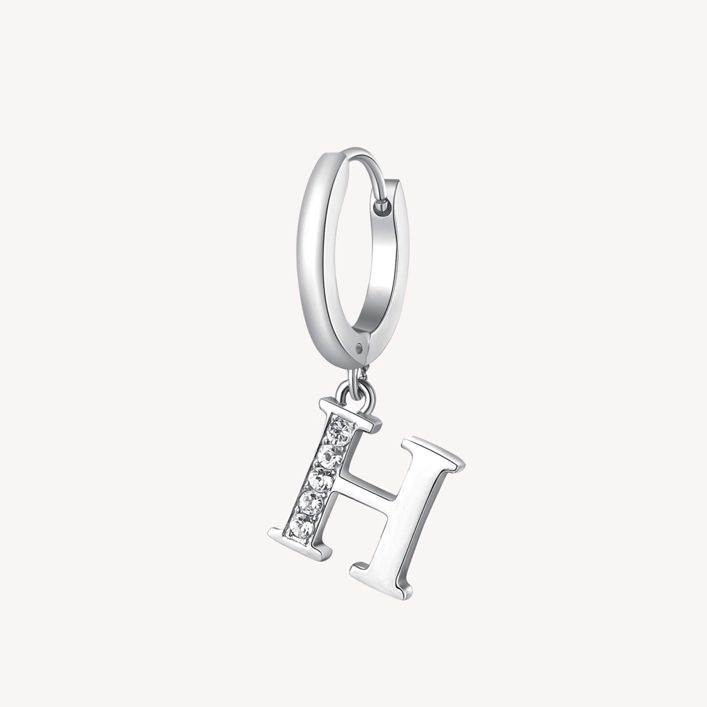 Brosway Earring Chakra Alphabet Silver Hoop Earring With H Charm